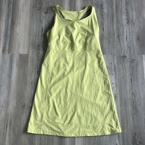 Toad & Co Med Tank Dress Lime Sleeveless V-Neck Cutout Built-In-Bra Pocket
